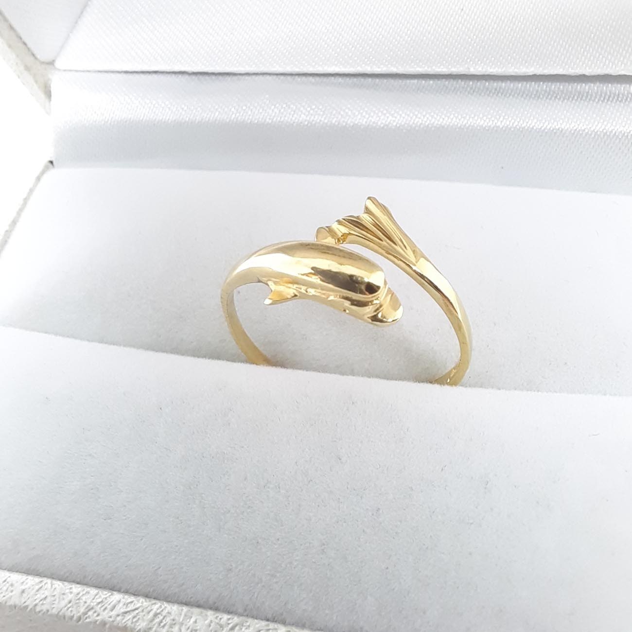 Χρυσό δαχτυλίδι δελφίνι Κ14
