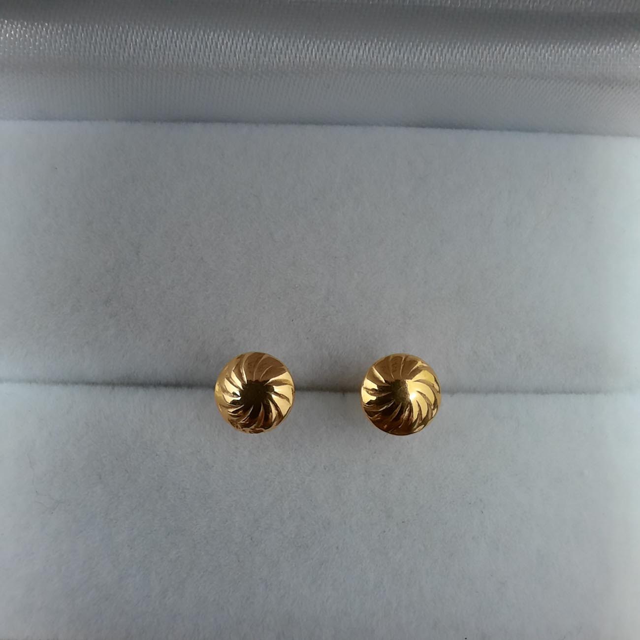 Χρυσά σκουλαρίκια καρφωτά Κ14 στρογγυλά