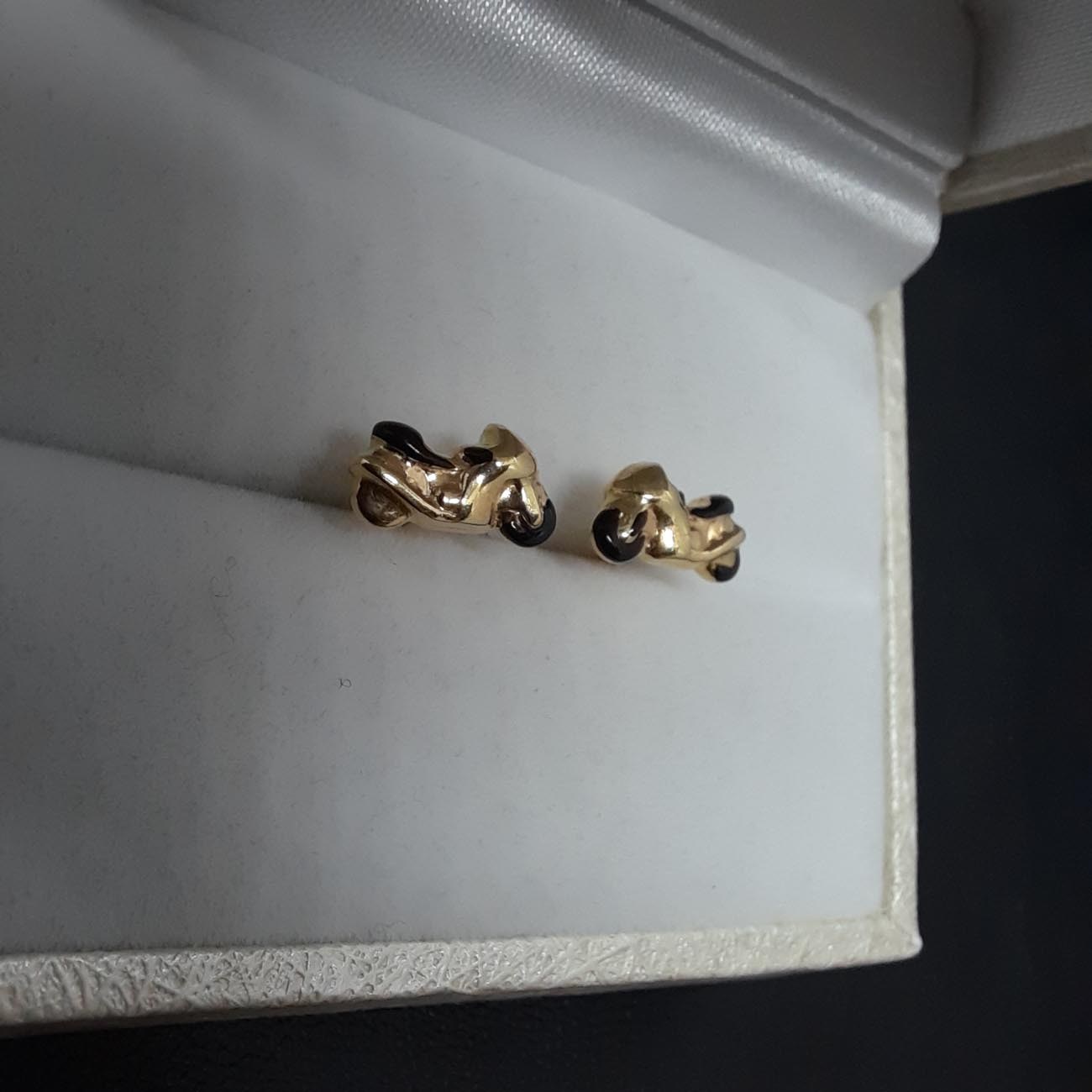 Χρυσά σκουλαρίκια Κ14 μοτοσυκλέτες