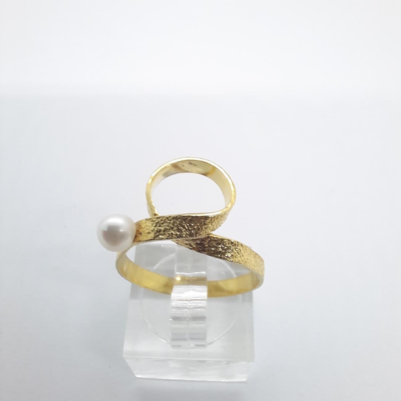 Ασημένιο επιχρυσωμένο δαχτυλίδι athena