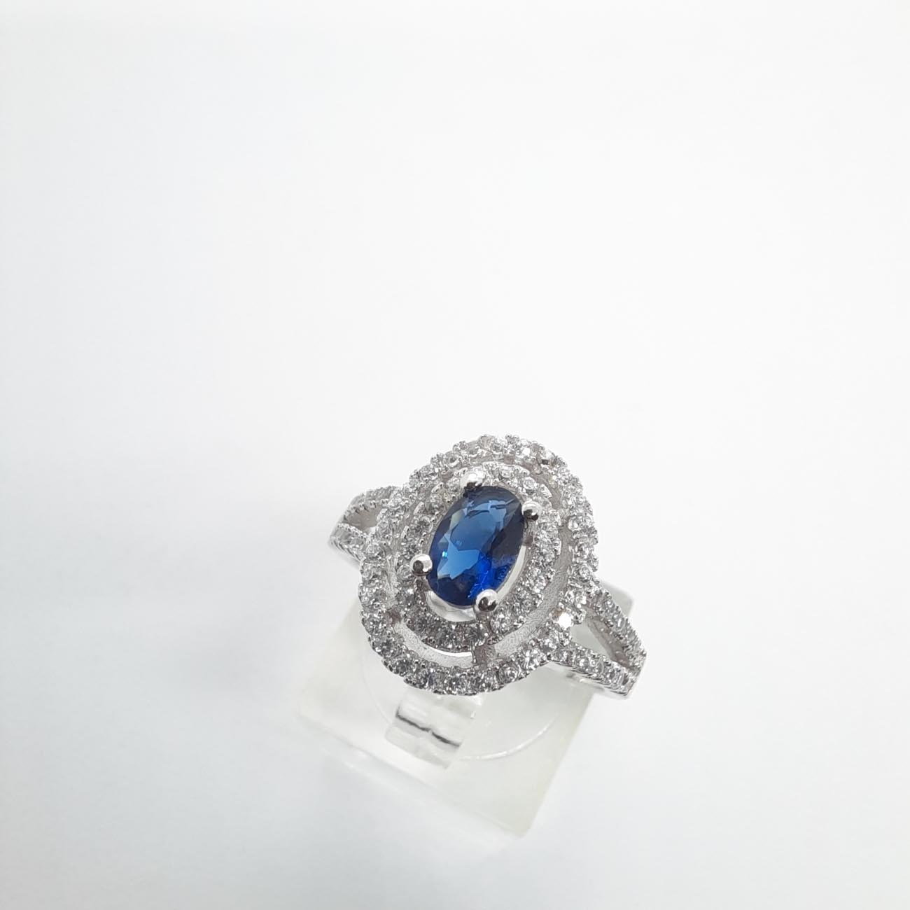 Ασημένιο 9.25 δαχτυλίδι blue zircon 