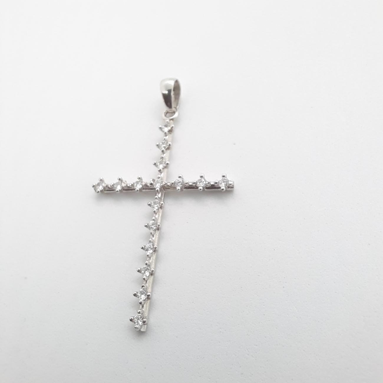 Λευκόχρυσος σταυρός Κ14 ζιργκόν