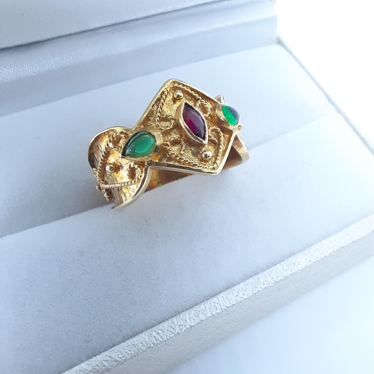Χρυσό δαχτυλίδι βυζαντινό στέμμα Κ14