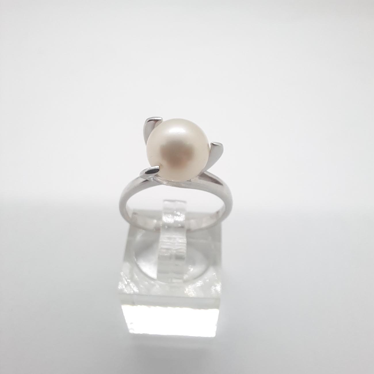 Λευκόχρυσο δαχτυλίδι Κ14 μαργαριτάρι