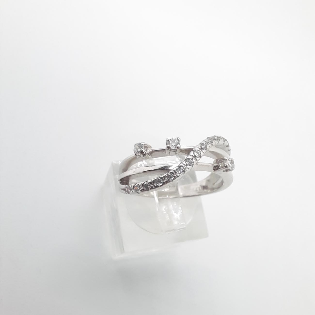 Λευκόχρυσο δαχτυλίδι Κ14 με ζιργκόν