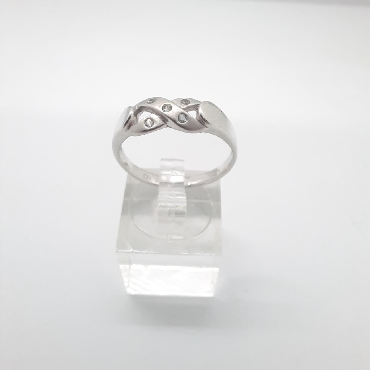 Λευκόχρυσο δαχτυλίδι Κ14 ribbon