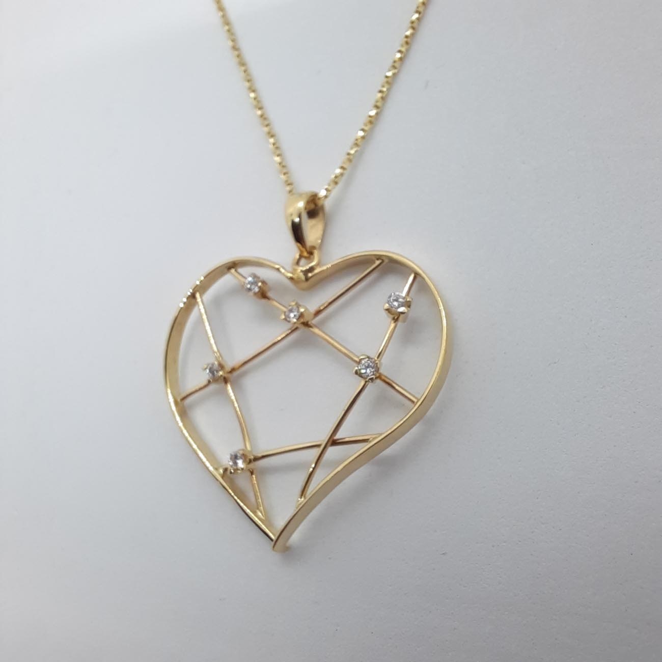Κολιέ χρυσό geometric heart