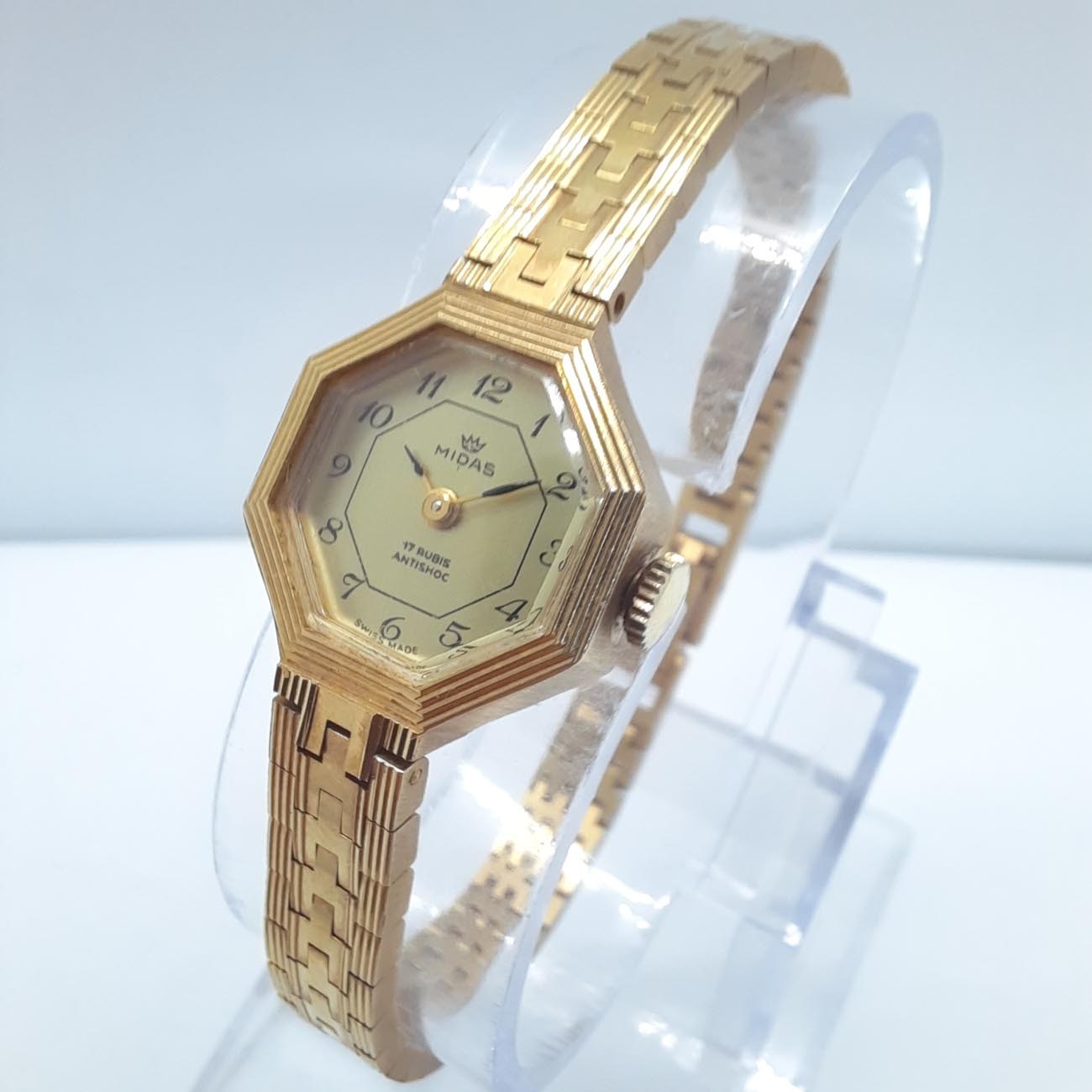 Vintage κουρδιστό ρολόι οκτάγωνο