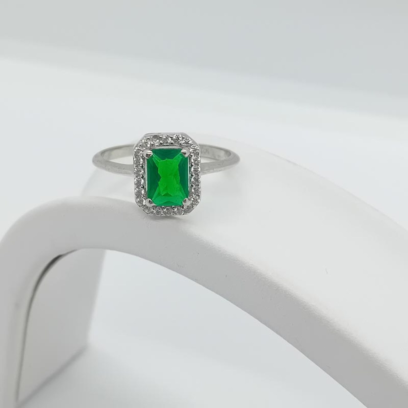 Δαχτυλίδι πράσινο ζιργκόν ασήμι 9.25 
