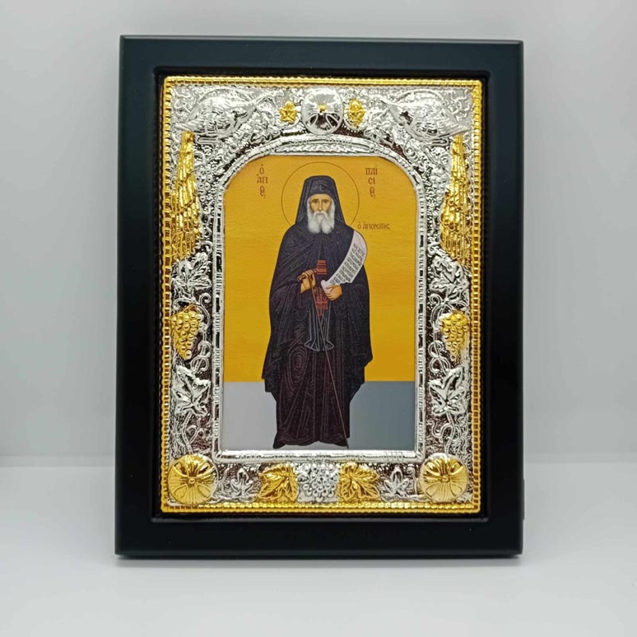 ΕΙΚΟΝΑ ΑΓΙΟΥ ΠΑΪΣΙΟΥ ασήμι επιχρυσωμένο