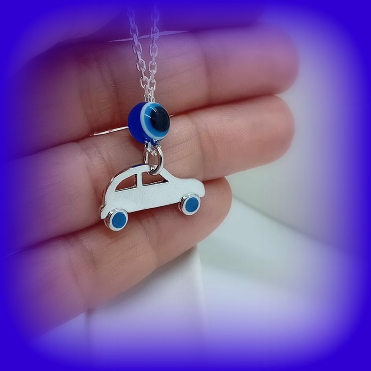 Γούρι αυτοκινητάκι σε αλυσίδα ΑΣΗΜΙ 925