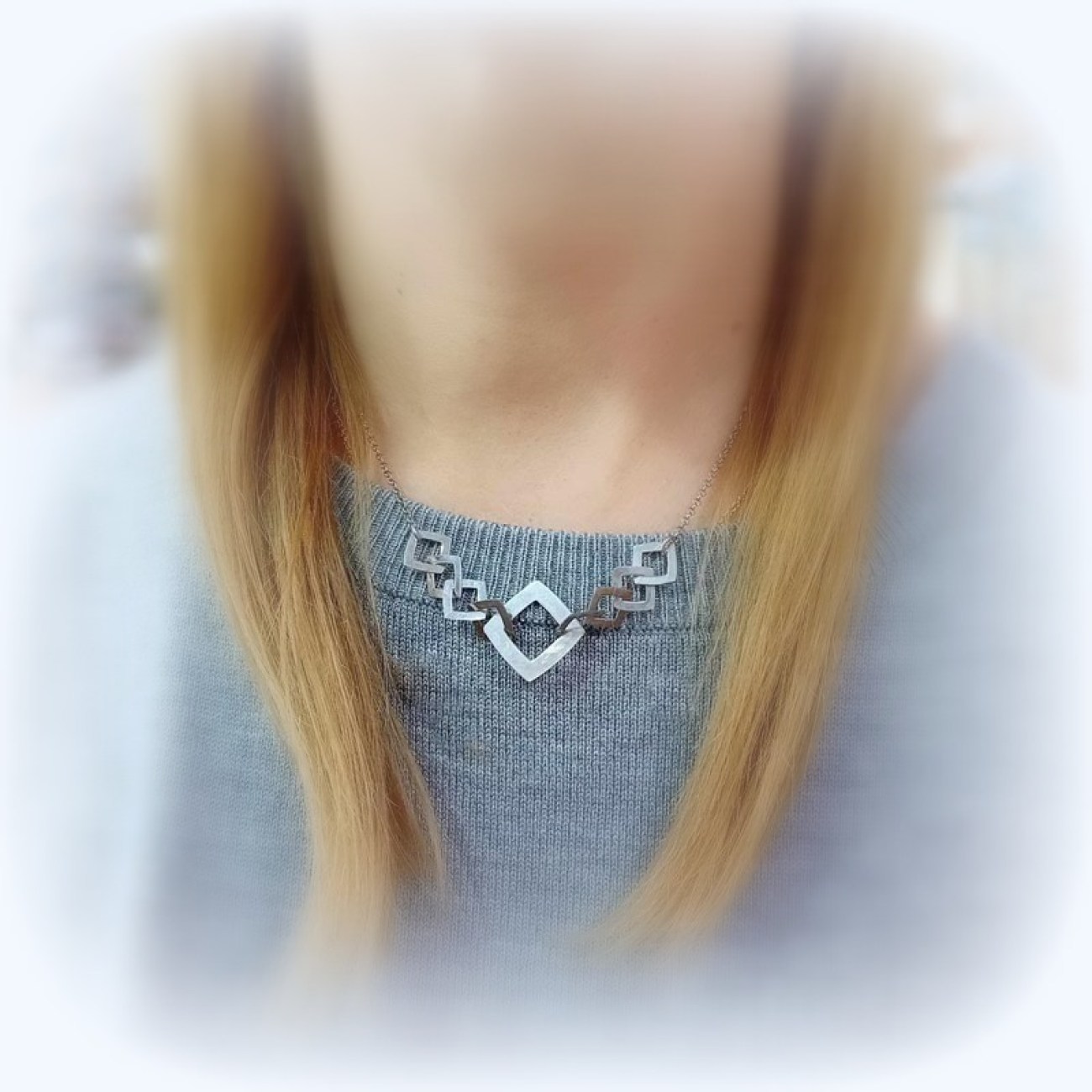 Κολιέ ασήμι 9.25 " SYMMETRY "