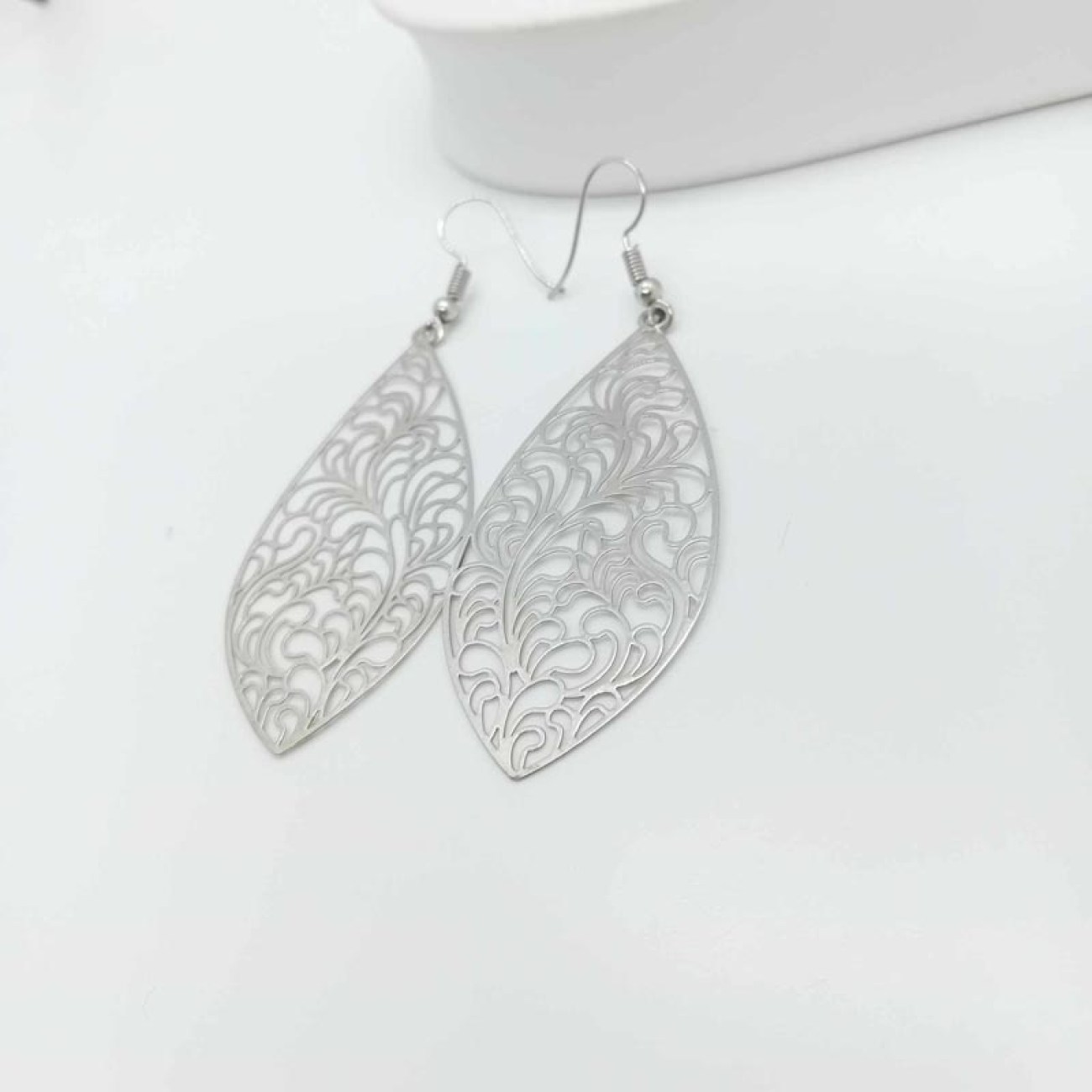 Σκουλαρίκια μεγάλα κρεμαστά φύλλα ΑΣΗΜΙ 925