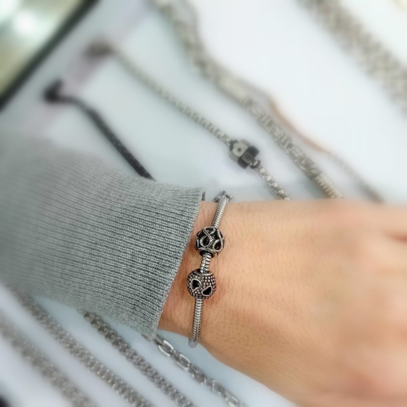 Βραχιόλι γυναικείο ατσάλι με δυο στελέχη