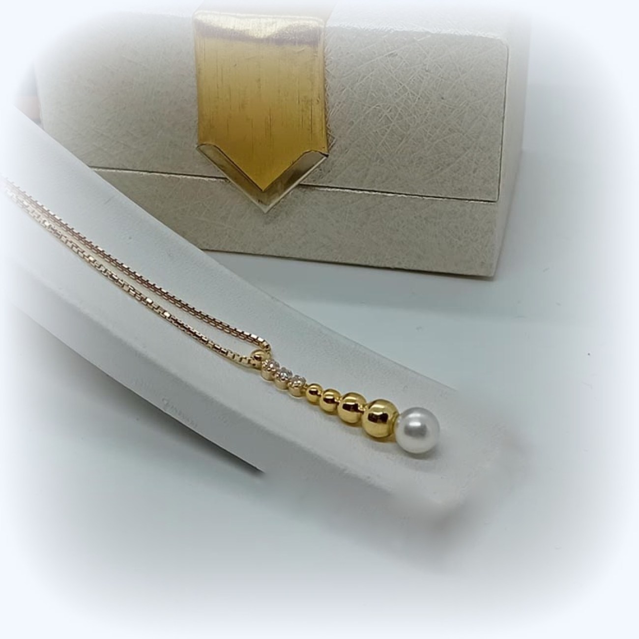 Κολιέ επιχρυσωμένο ασήμι με πέρλα