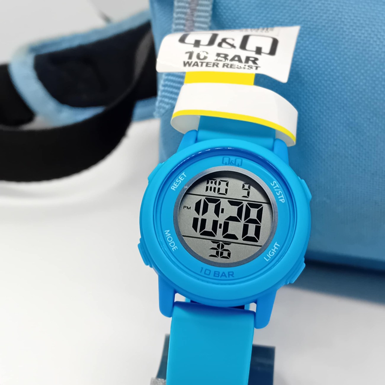 Ρολόι sportif γαλάζιο λουράκι σιλικόνης Q&Q