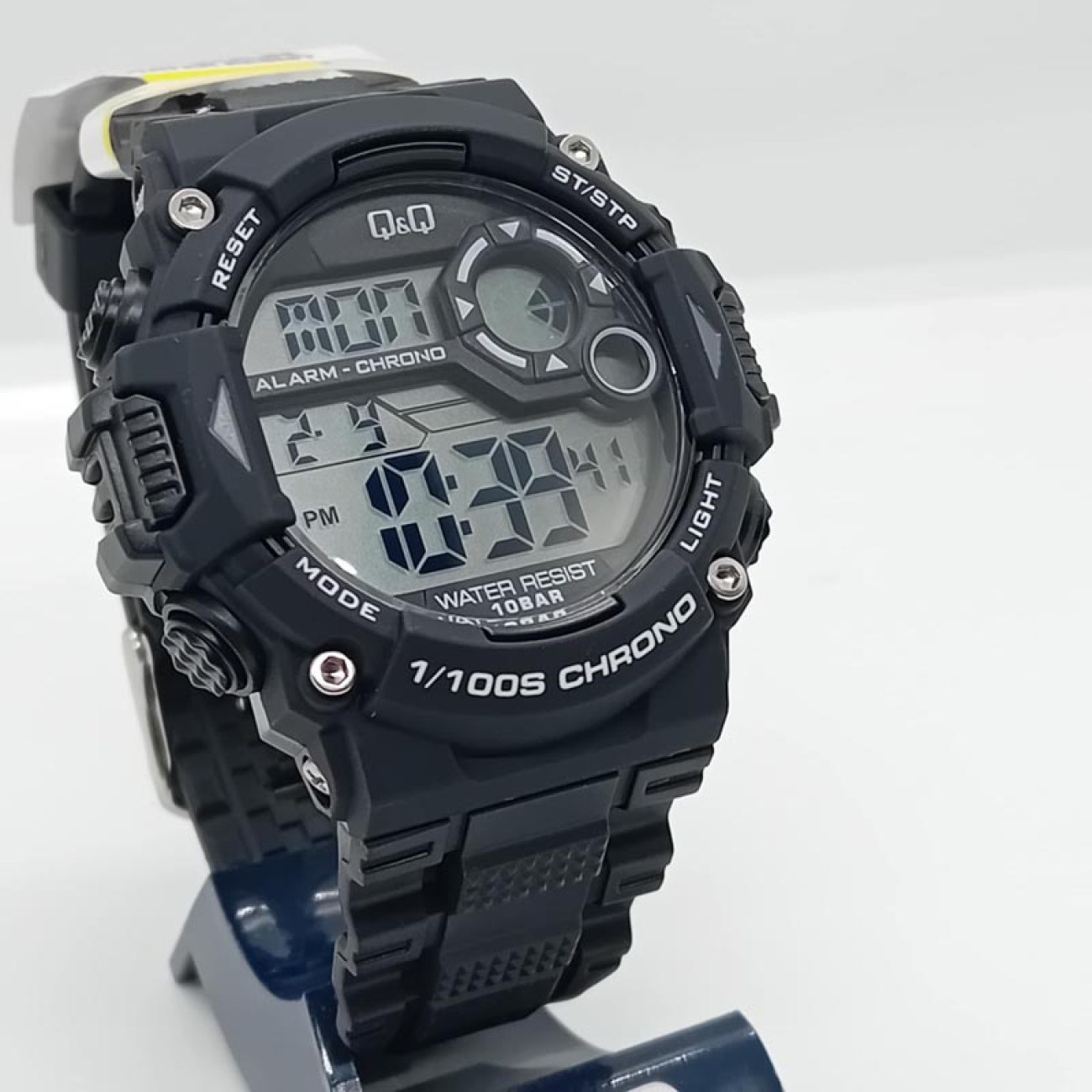 ΑΝΔΡΙΚΟ ΡΟΛΟΙ Q&Q ΜΑΥΡΟ λουράκι καουτσούκ